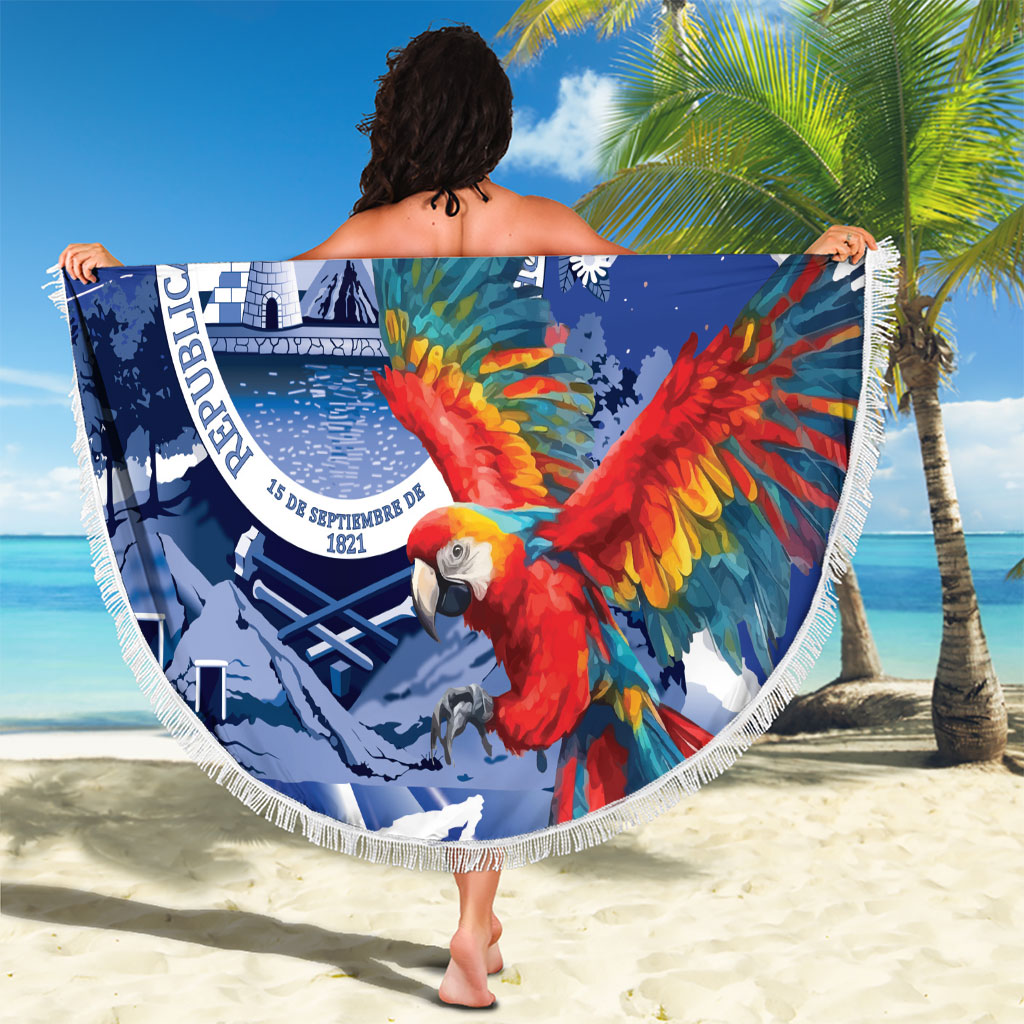 Honduras Scarlet Macaw Beach Blanket Happy Independence Day