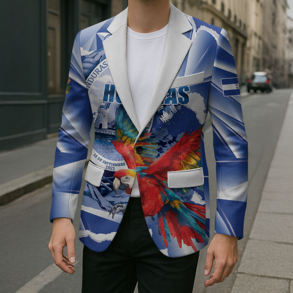Personalized Honduras Scarlet Macaw Blazer Happy Independence Day