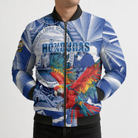 Personalized Honduras Scarlet Macaw Bomber Puffer Jacket Happy Independence Day
