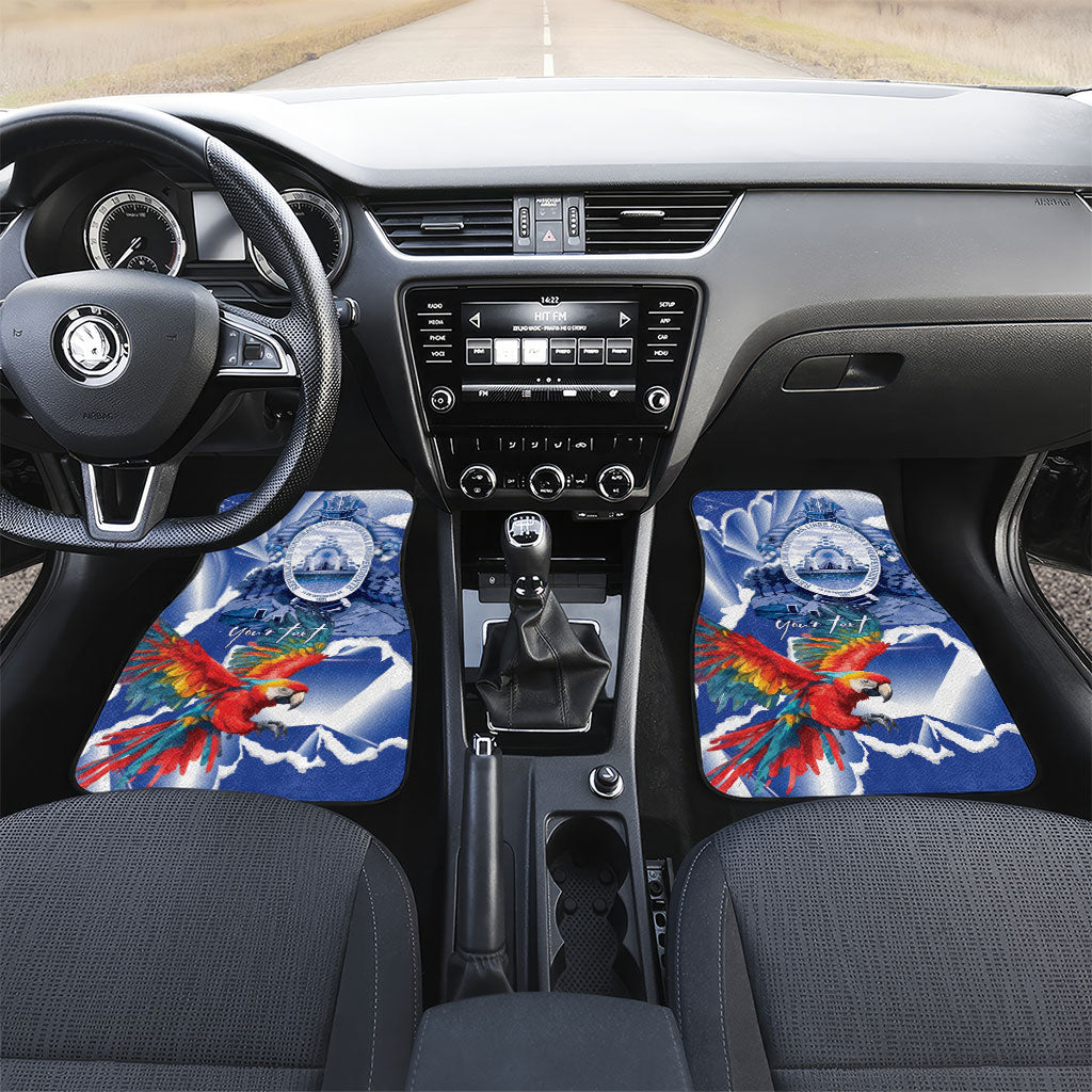 Personalized Honduras Scarlet Macaw Car Mats Happy Independence Day