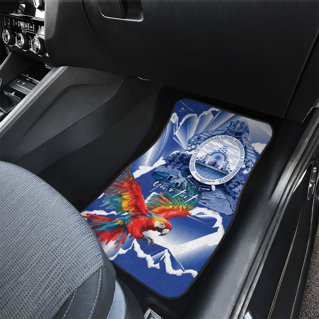 Personalized Honduras Scarlet Macaw Car Mats Happy Independence Day