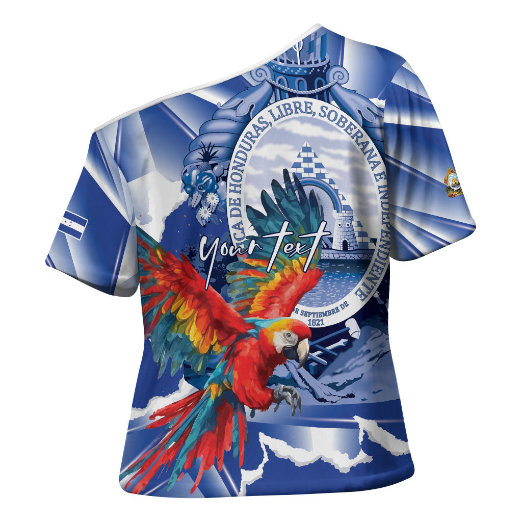 Personalized Honduras Scarlet Macaw Cross Shoulder Shirt Happy Independence Day