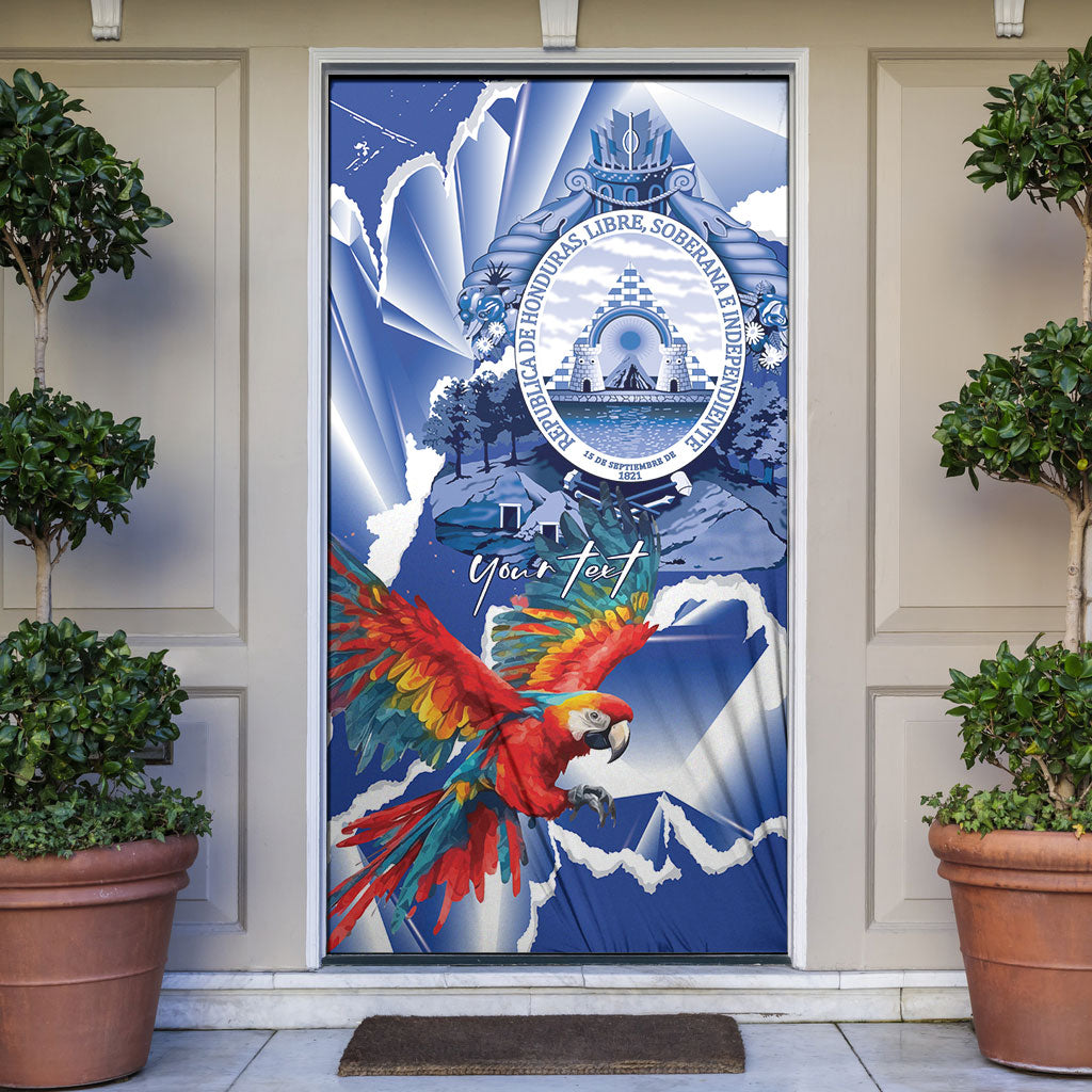 Personalized Honduras Scarlet Macaw Door Cover Happy Independence Day