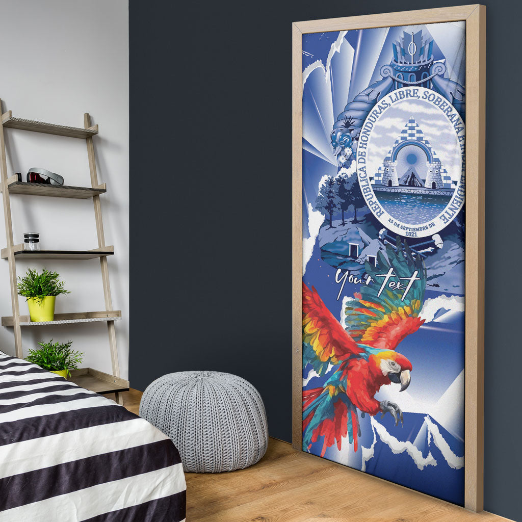 Personalized Honduras Scarlet Macaw Door Cover Happy Independence Day