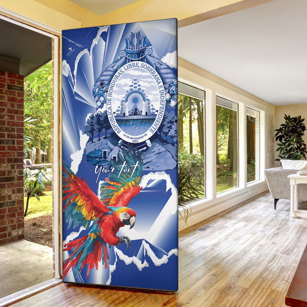 Personalized Honduras Scarlet Macaw Door Cover Happy Independence Day