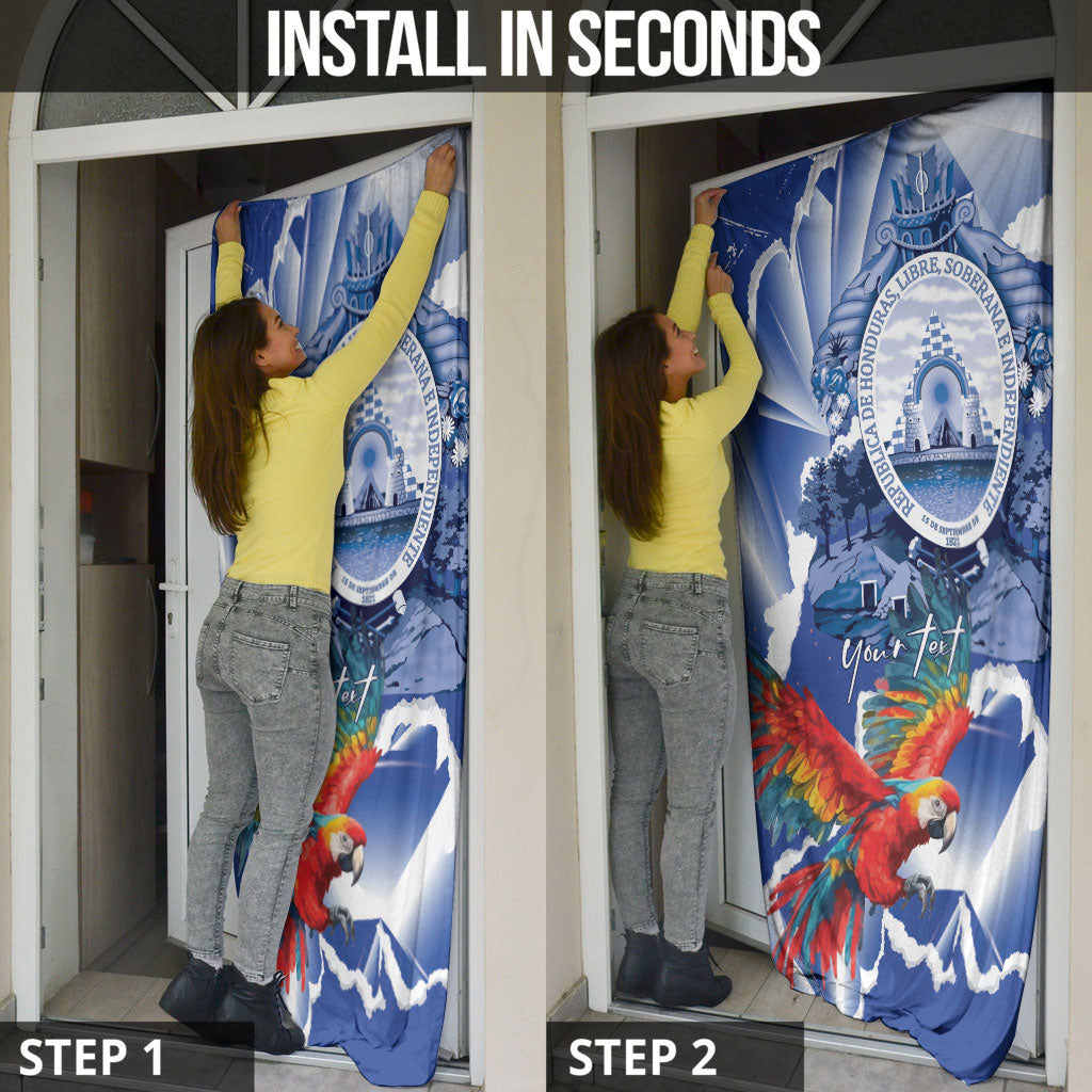 Personalized Honduras Scarlet Macaw Door Cover Happy Independence Day