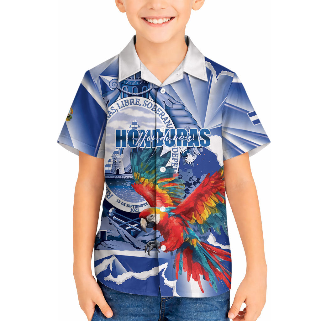 Personalized Honduras Scarlet Macaw Hawaiian Shirt Happy Independence Day