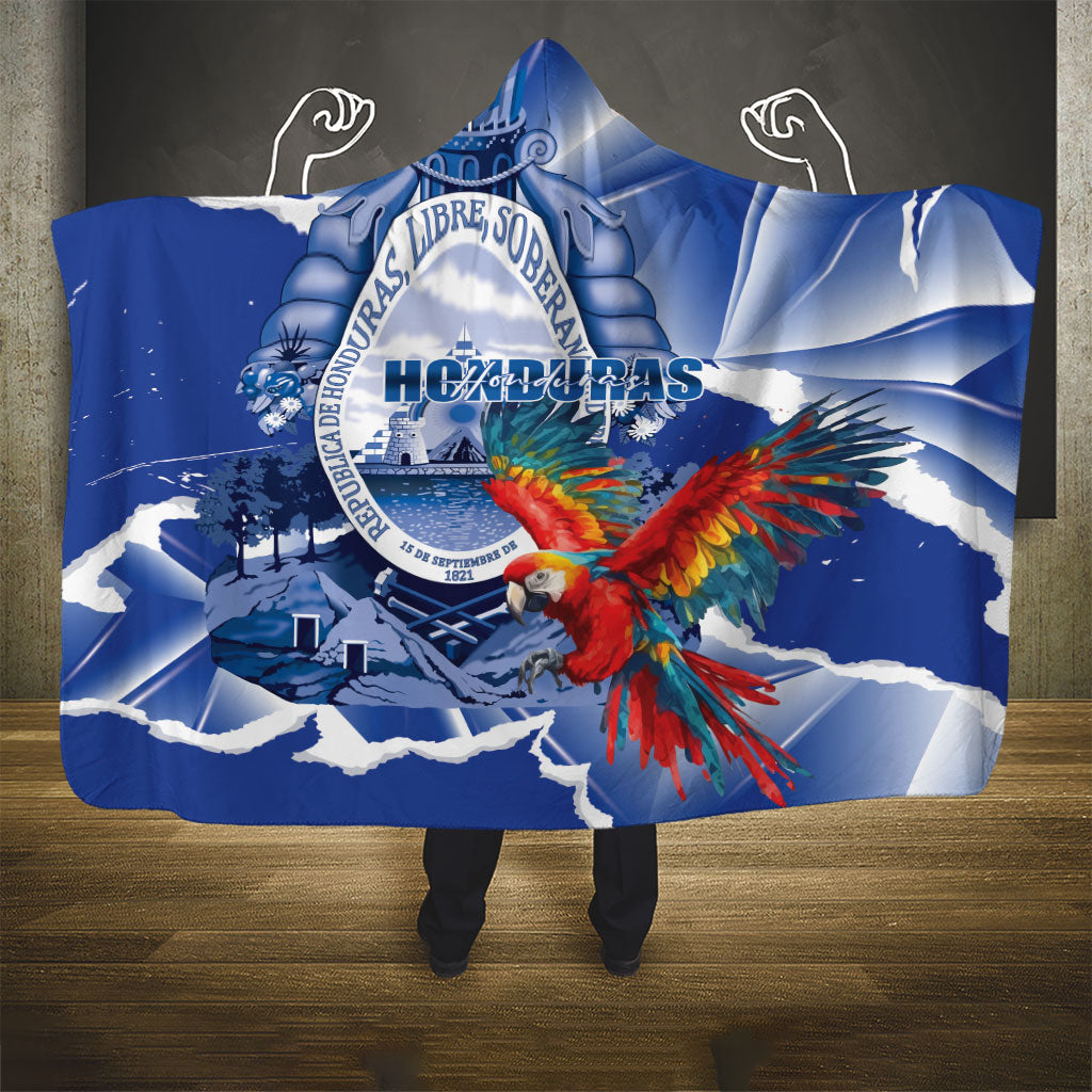 Honduras Scarlet Macaw Hooded Blanket Happy Independence Day
