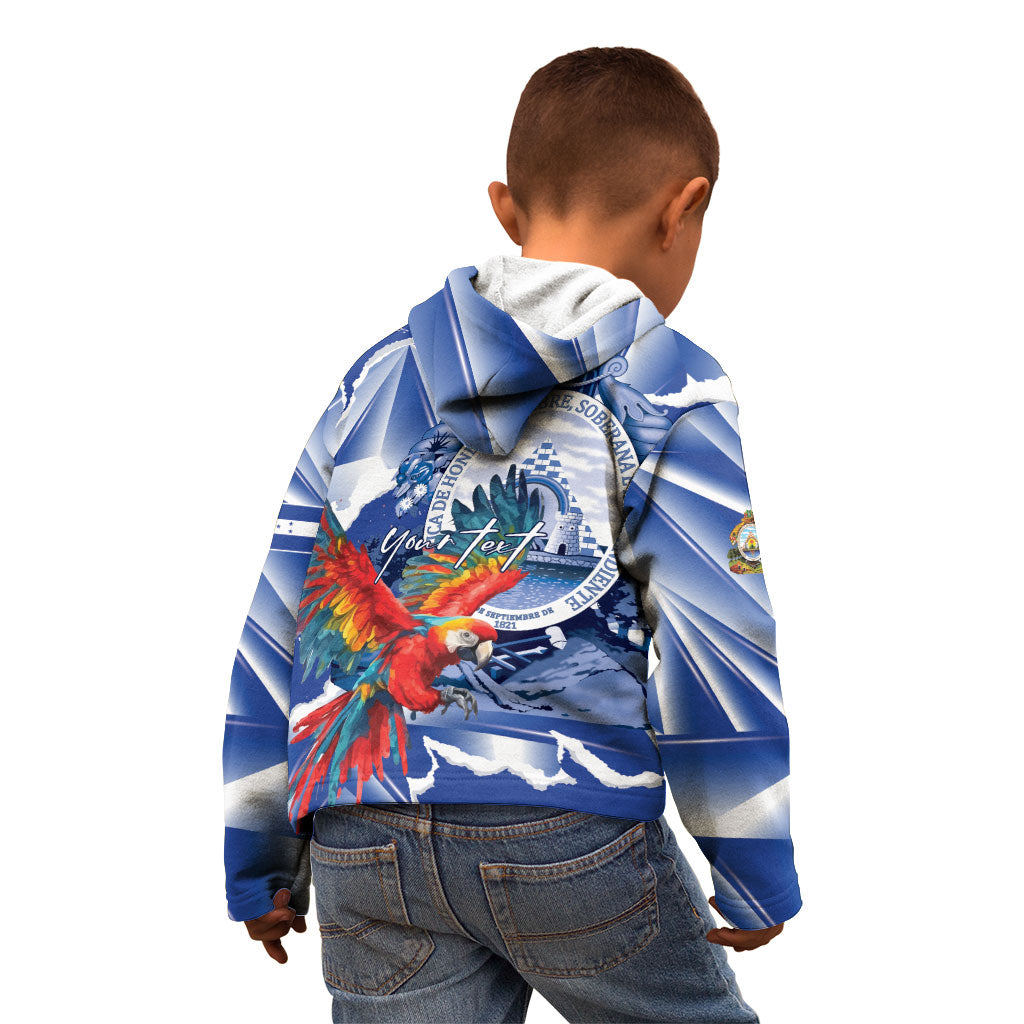 Personalized Honduras Scarlet Macaw Kid Hoodie Happy Independence Day