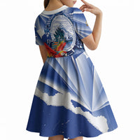 Personalized Honduras Scarlet Macaw Kid Short Sleeve Dress Happy Independence Day