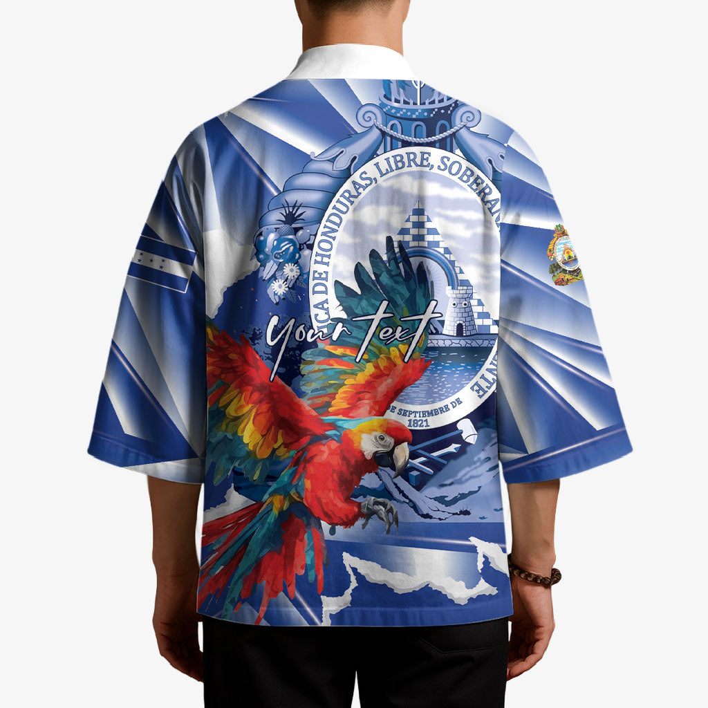 Personalized Honduras Scarlet Macaw Kimono Happy Independence Day