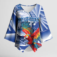 Personalized Honduras Scarlet Macaw Kimono Sleeve Blouse Happy Independence Day