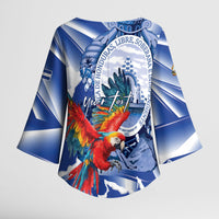 Personalized Honduras Scarlet Macaw Kimono Sleeve Blouse Happy Independence Day