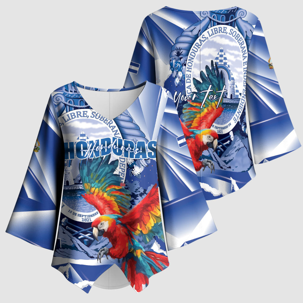 Personalized Honduras Scarlet Macaw Kimono Sleeve Blouse Happy Independence Day