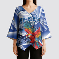 Personalized Honduras Scarlet Macaw Kimono Sleeve Blouse Happy Independence Day