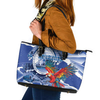 Honduras Scarlet Macaw Leather Tote Bag Happy Independence Day