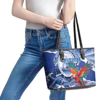 Honduras Scarlet Macaw Leather Tote Bag Happy Independence Day