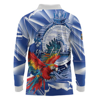 Personalized Honduras Scarlet Macaw Long Sleeve Polo Shirt Happy Independence Day