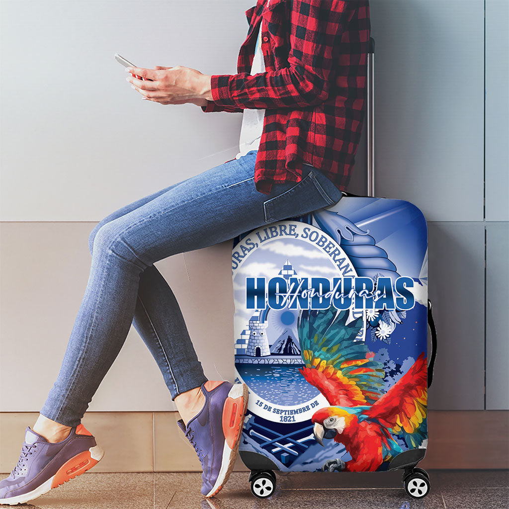 Honduras Scarlet Macaw Luggage Cover Happy Independence Day