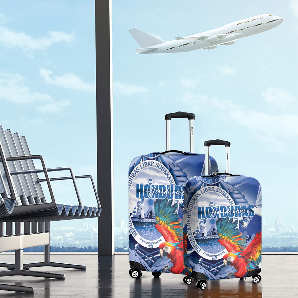 Honduras Scarlet Macaw Luggage Cover Happy Independence Day