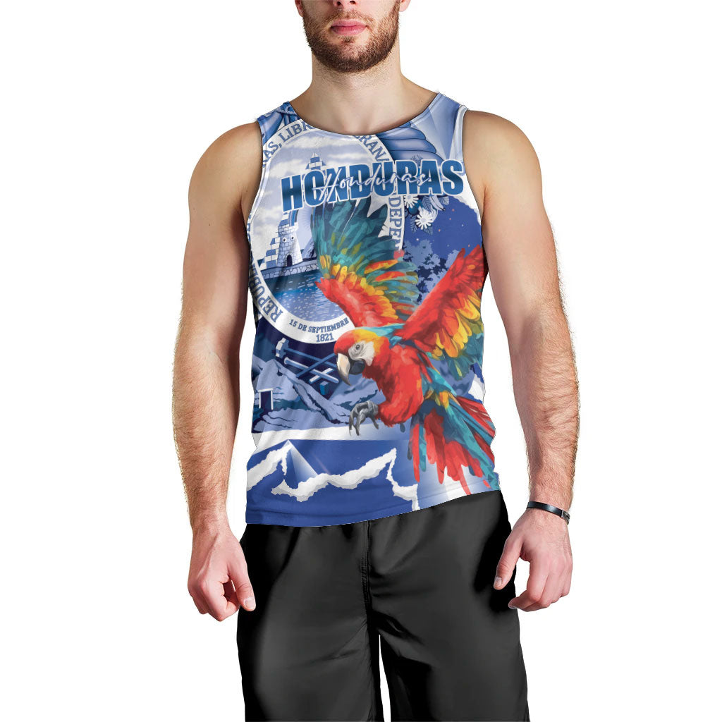 Personalized Honduras Scarlet Macaw Men Tank Top Happy Independence Day