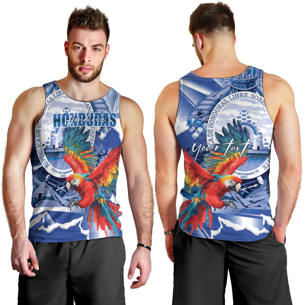 Personalized Honduras Scarlet Macaw Men Tank Top Happy Independence Day