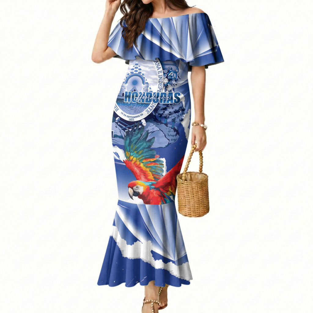Personalized Honduras Scarlet Macaw Mermaid Dress Happy Independence Day