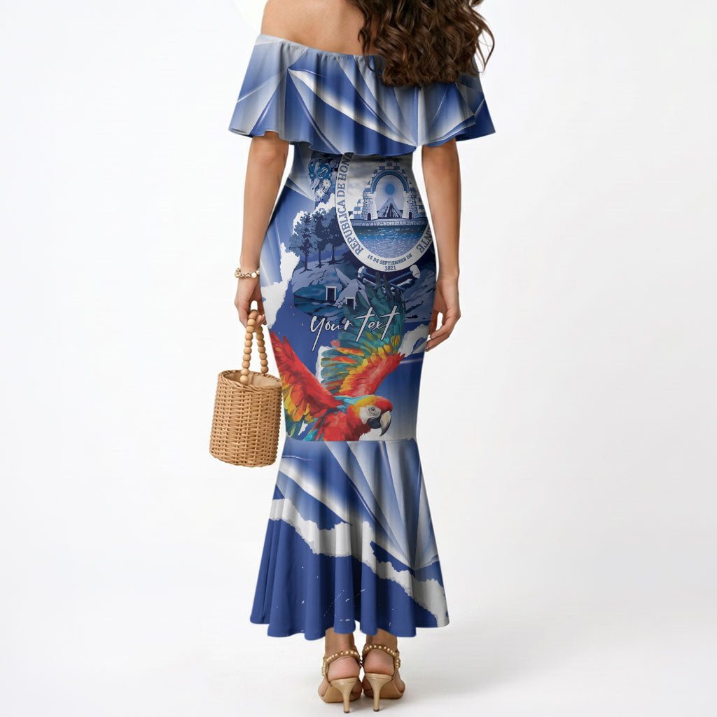 Personalized Honduras Scarlet Macaw Mermaid Dress Happy Independence Day