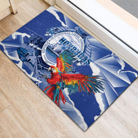 Honduras Scarlet Macaw Rubber Doormat Happy Independence Day
