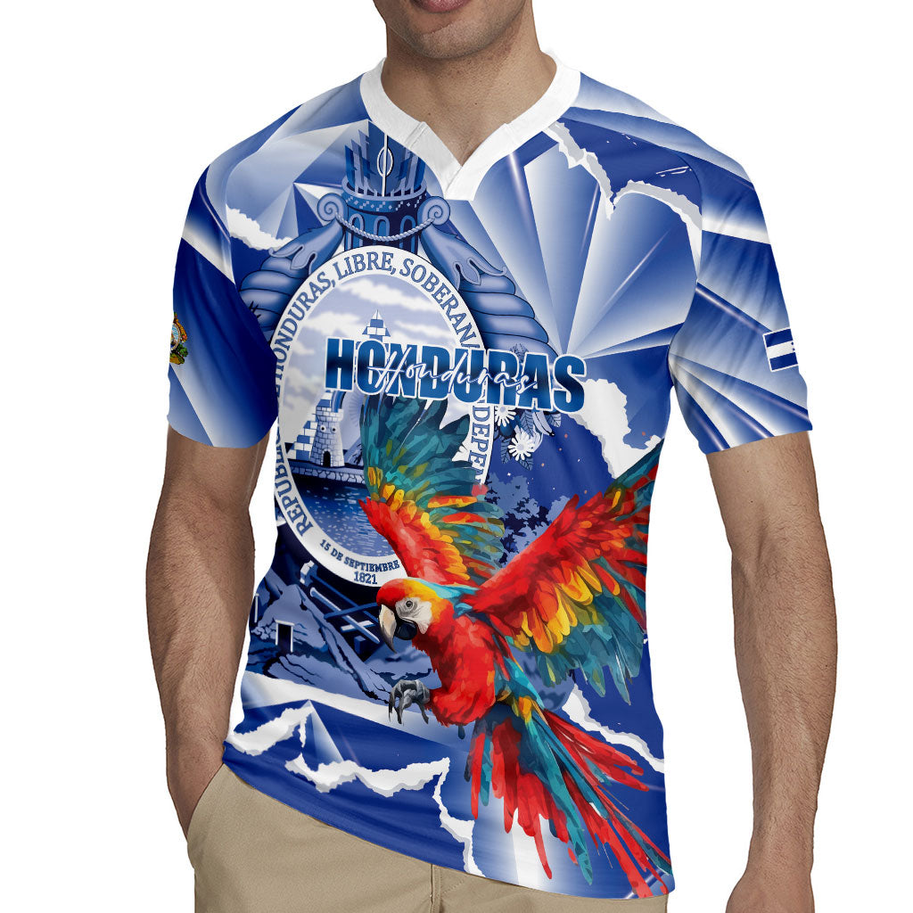 Personalized Honduras Scarlet Macaw Rugby Jersey Happy Independence Day