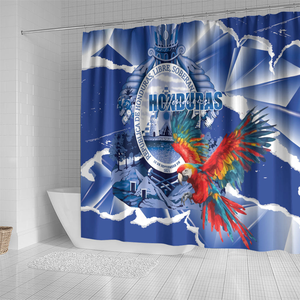 Honduras Scarlet Macaw Shower Curtain Happy Independence Day