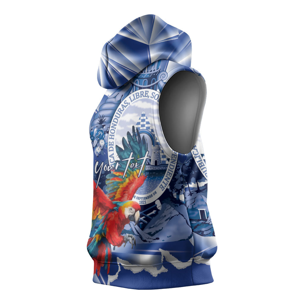 Personalized Honduras Scarlet Macaw Sleeveless Hoodie Happy Independence Day