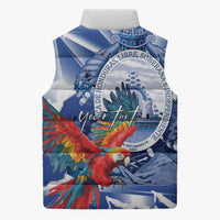 Personalized Honduras Scarlet Macaw Sleeveless Puffer Jacket Happy Independence Day