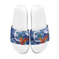 Honduras Scarlet Macaw Slide Sandals Happy Independence Day