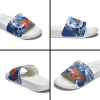 Honduras Scarlet Macaw Slide Sandals Happy Independence Day