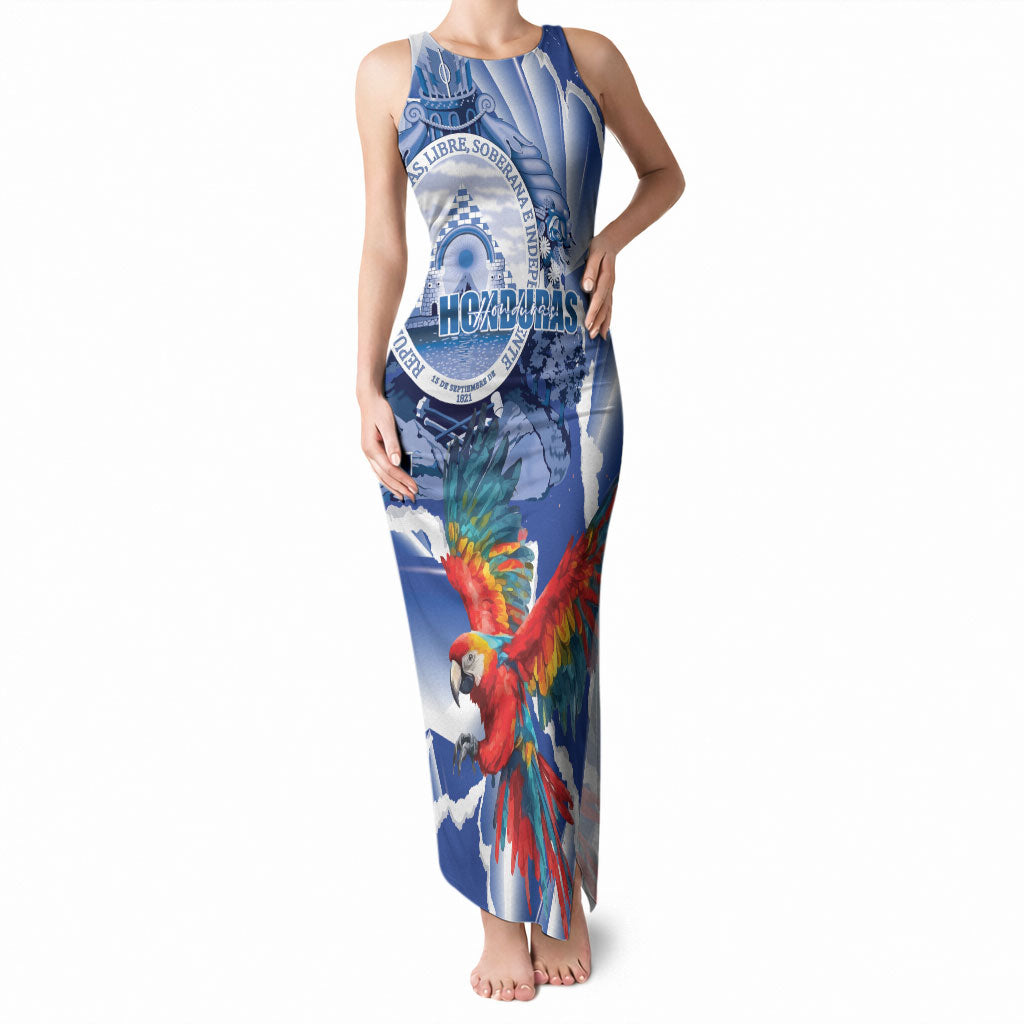 Personalized Honduras Scarlet Macaw Tank Maxi Dress Happy Independence Day