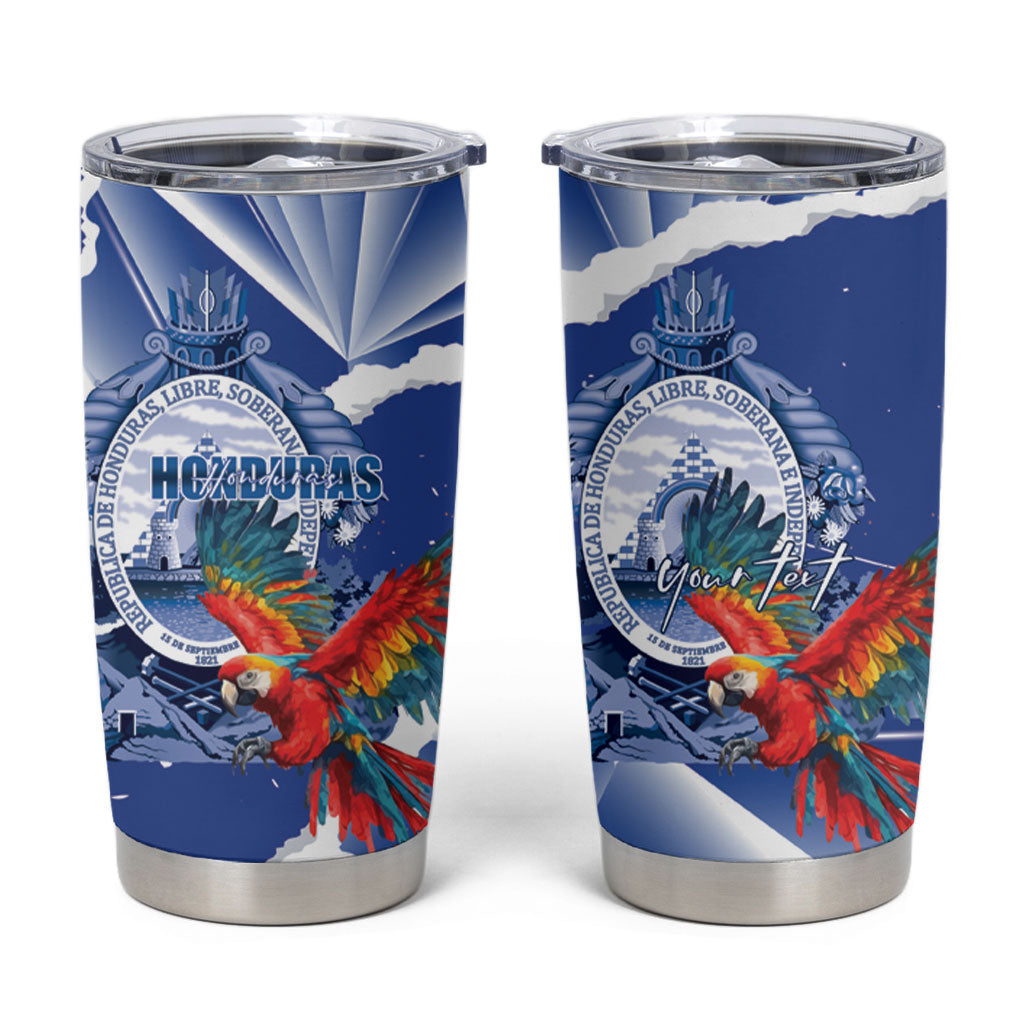 Personalized Honduras Scarlet Macaw Tumbler Cup Happy Independence Day