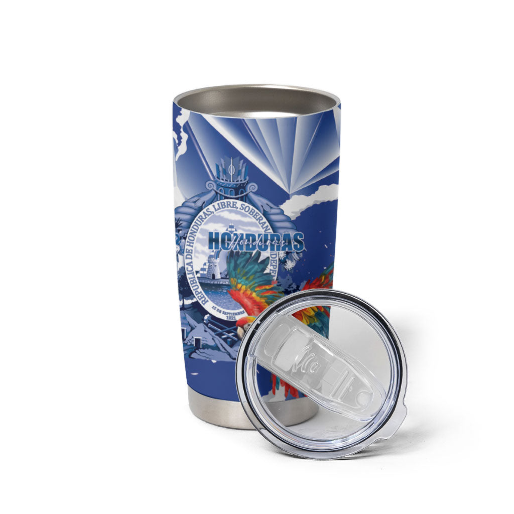 Personalized Honduras Scarlet Macaw Tumbler Cup Happy Independence Day