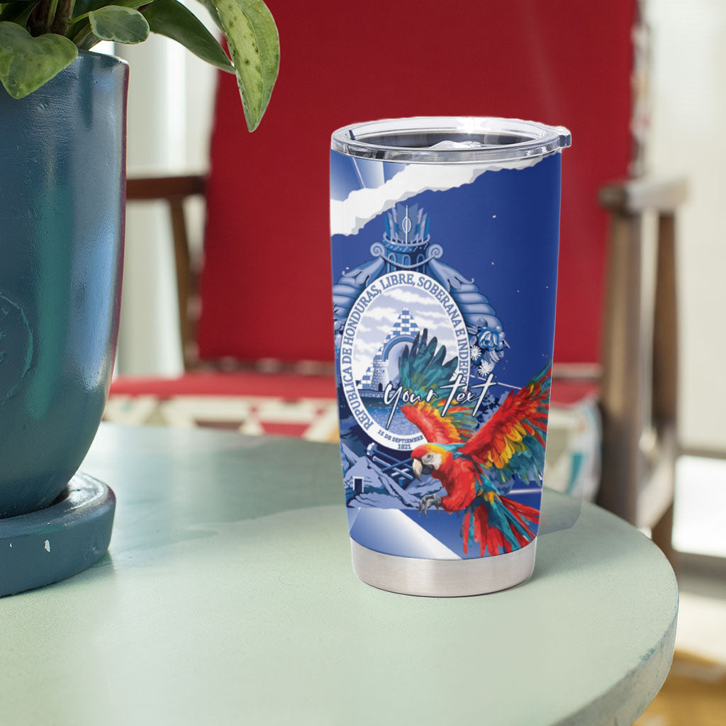 Personalized Honduras Scarlet Macaw Tumbler Cup Happy Independence Day