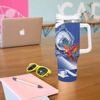 Personalized Honduras Scarlet Macaw Tumbler With Handle Happy Independence Day