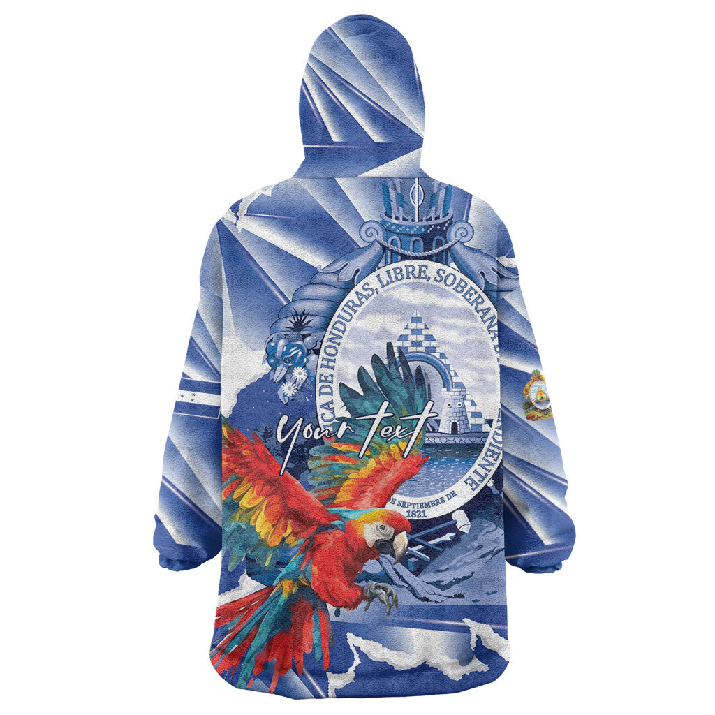 Personalized Honduras Scarlet Macaw Wearable Blanket Hoodie Happy Independence Day