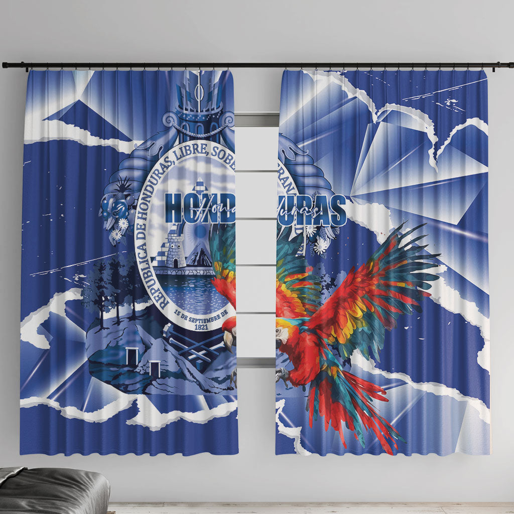 Honduras Scarlet Macaw Window Curtain Happy Independence Day