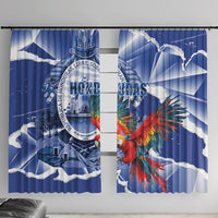 Honduras Scarlet Macaw Window Curtain Happy Independence Day