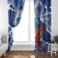 Honduras Scarlet Macaw Window Curtain Happy Independence Day