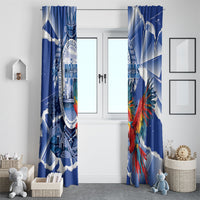 Honduras Scarlet Macaw Window Curtain Happy Independence Day
