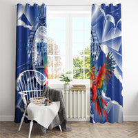 Honduras Scarlet Macaw Window Curtain Happy Independence Day