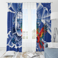 Honduras Scarlet Macaw Window Curtain Happy Independence Day