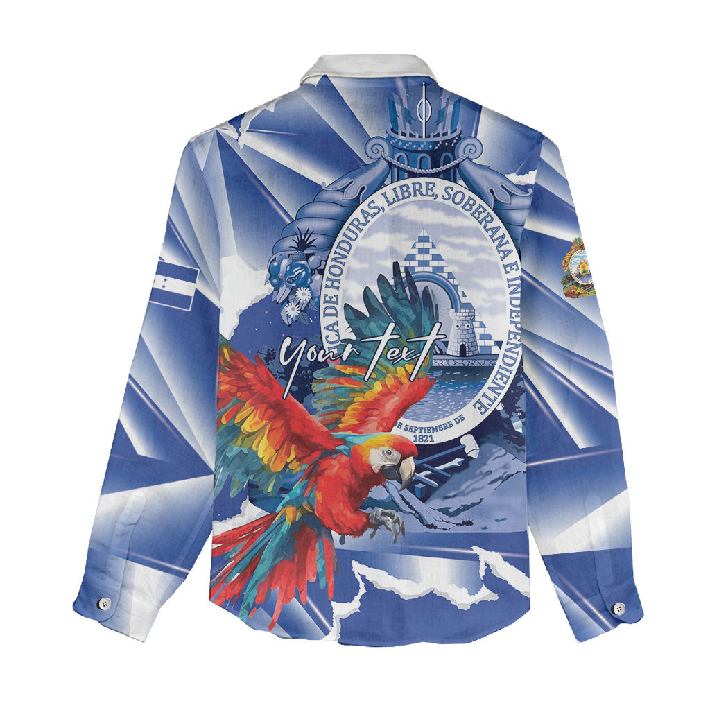 Personalized Honduras Scarlet Macaw Women Casual Shirt Happy Independence Day