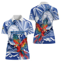 Personalized Honduras Scarlet Macaw Women Polo Shirt Happy Independence Day