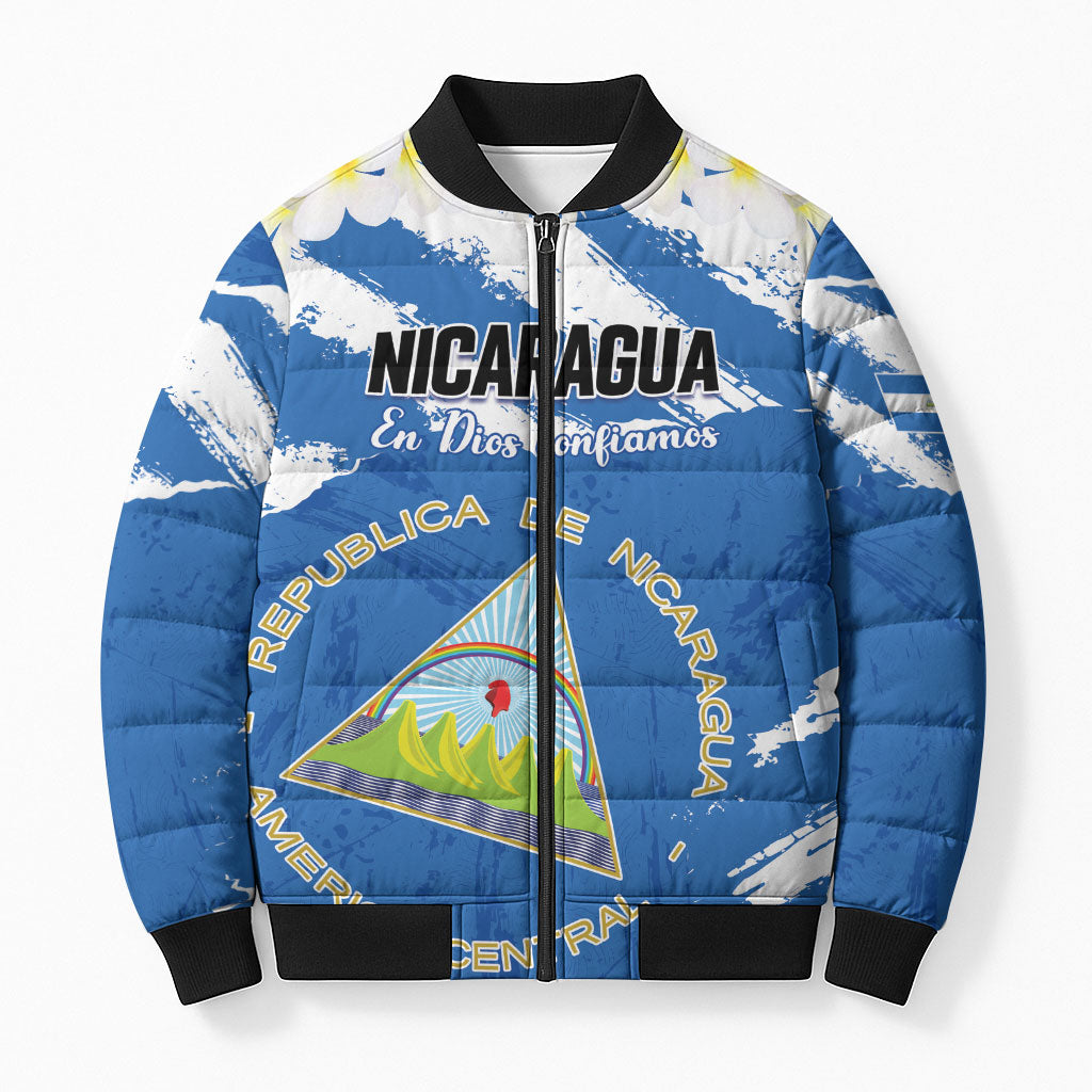 Personalized Nicaragua Sacuanjoche Bomber Puffer Jacket Happy Independence Day